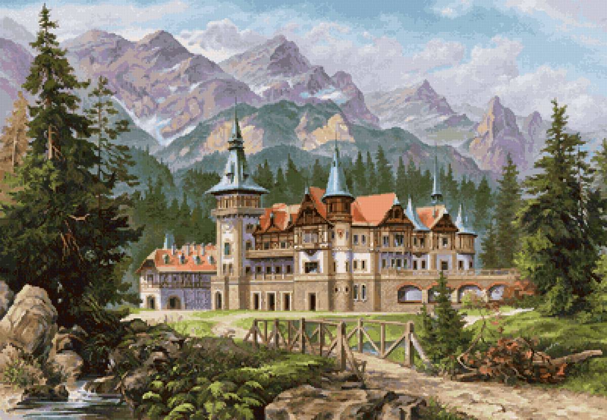 Замок мечты - дворец, замок, пейзаж, дом, горы - предпросмотр