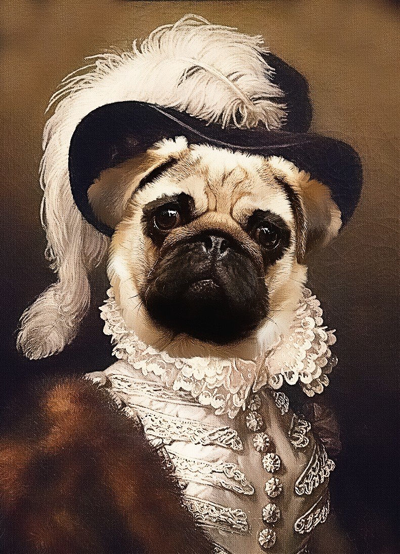 Портрет - портрет, мопс, собака, картина - оригинал