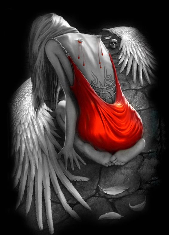 Сломанные крылья - крылья, фэнтези, ангел, девушка - оригинал