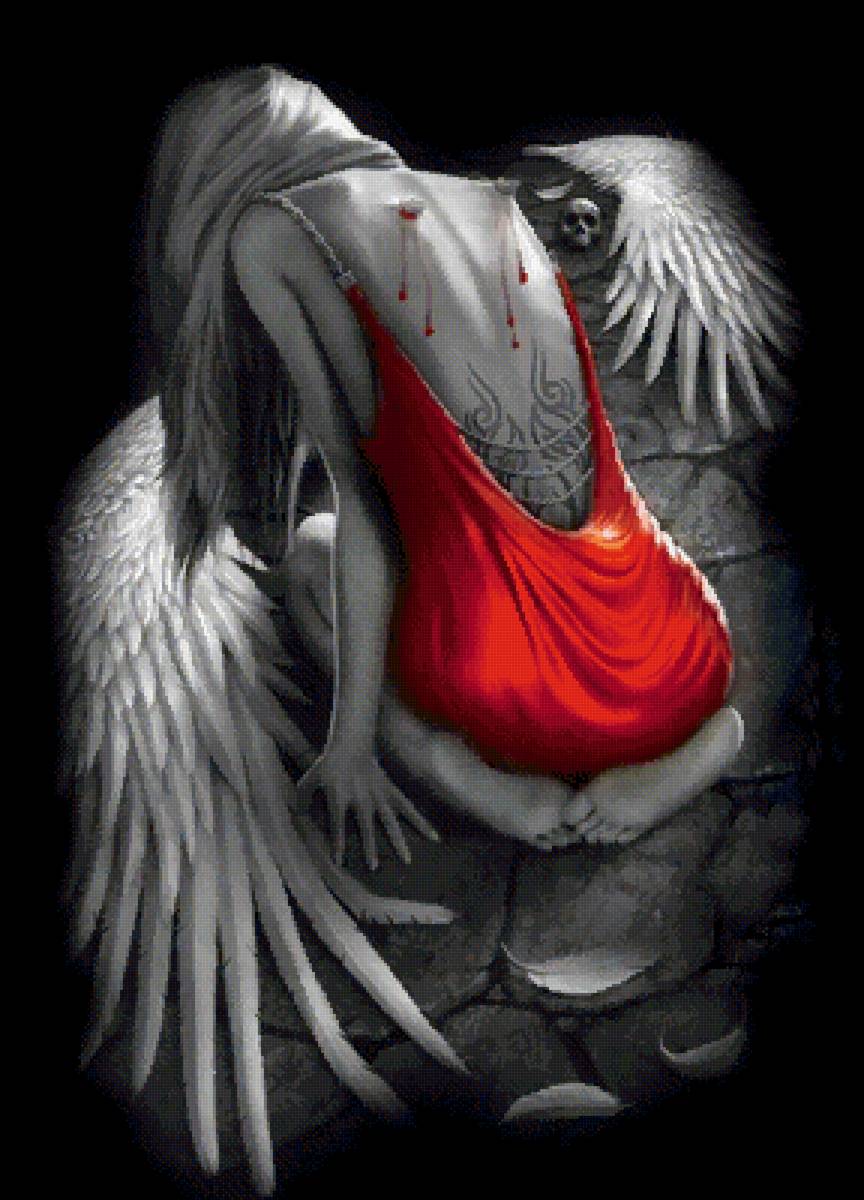 Сломанные крылья - девушка, крылья, ангел, фэнтези - предпросмотр
