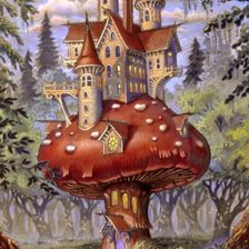 Схема вышивки «грибная гостиница»