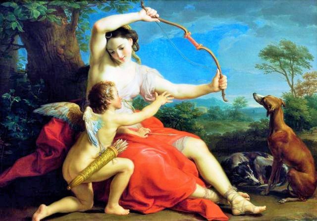 Диана и Амур. Худ. Помпео Батони - помпео батони, диана и амур - оригинал