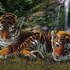 Схема вышивки «Тигры»