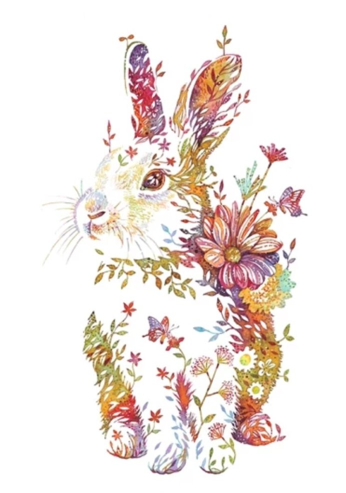 Цветочный кролик 2 - кролик, животные, в цветах - оригинал