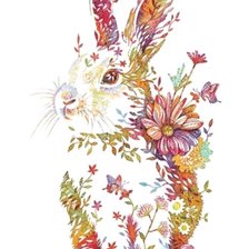 Оригинал схемы вышивки «Цветочный кролик 2» (№2484836)