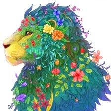 Схема вышивки «Цветочный лев»