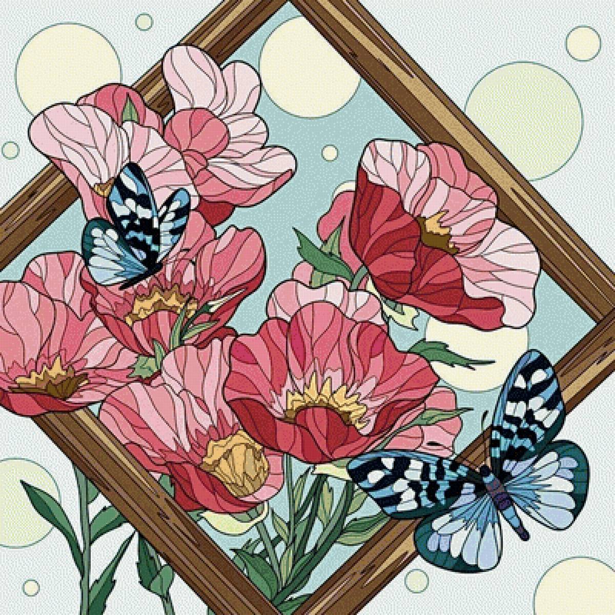 Бабочки и цветы - бабочки, цветы - предпросмотр