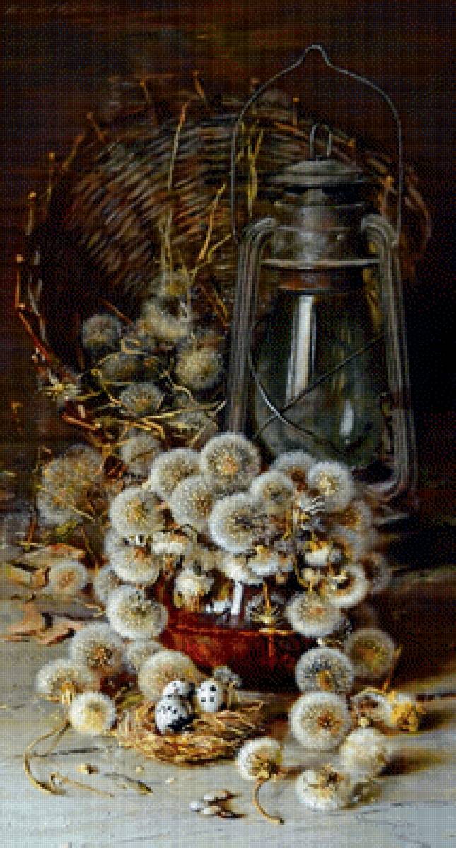 Одуванчики - одуванчики, живопись - предпросмотр