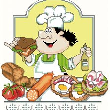 Оригинал схемы вышивки «повар вкусный бутерброд» (№2485161)