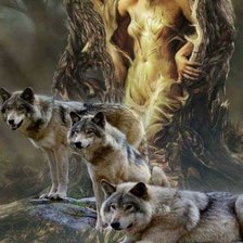 Схема вышивки «волки»