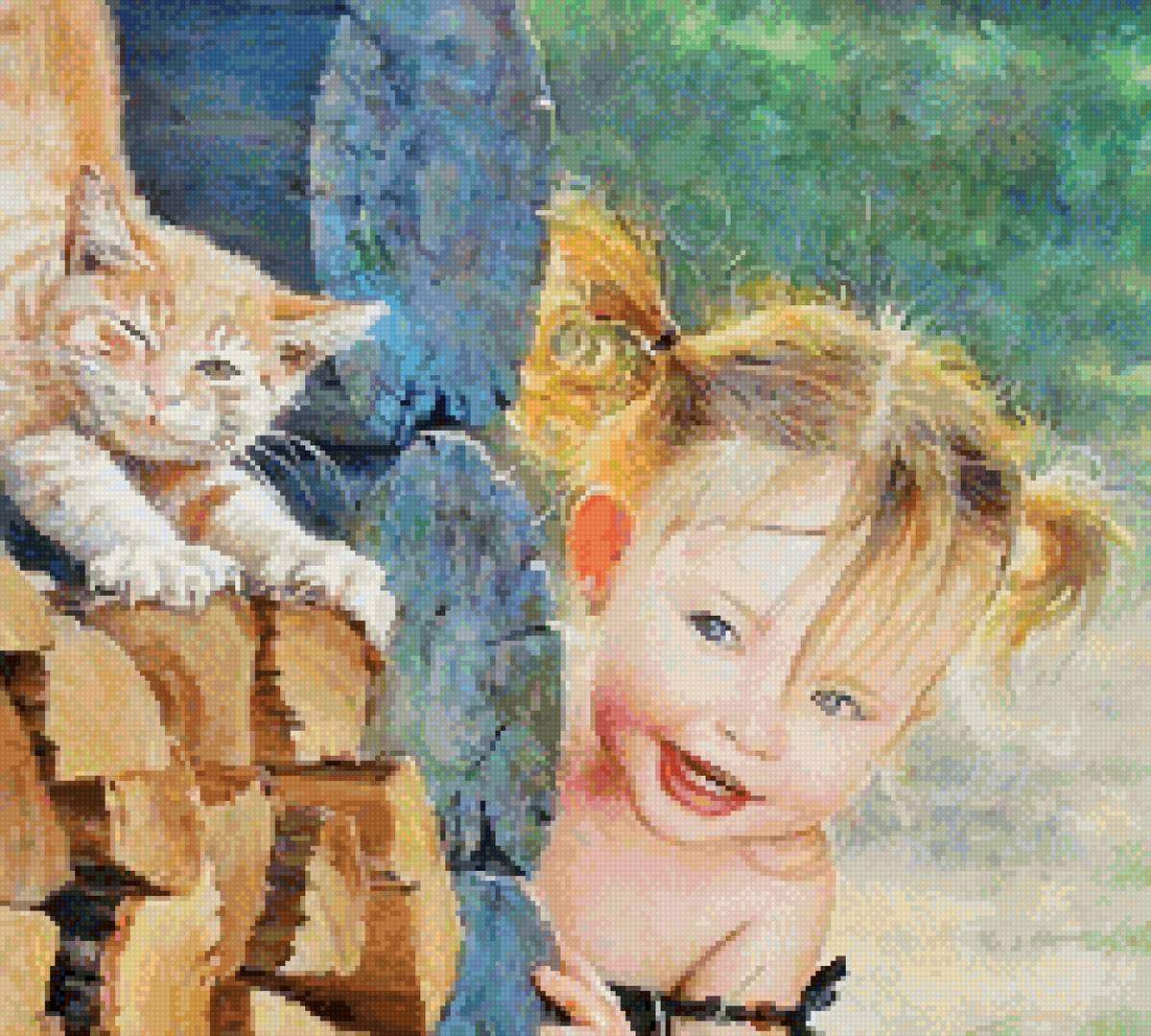 Рыжики. Худ. Леонович Владислав Николаевич - котик, леонович, дети, до 240 крестиков, леонович владислав - предпросмотр