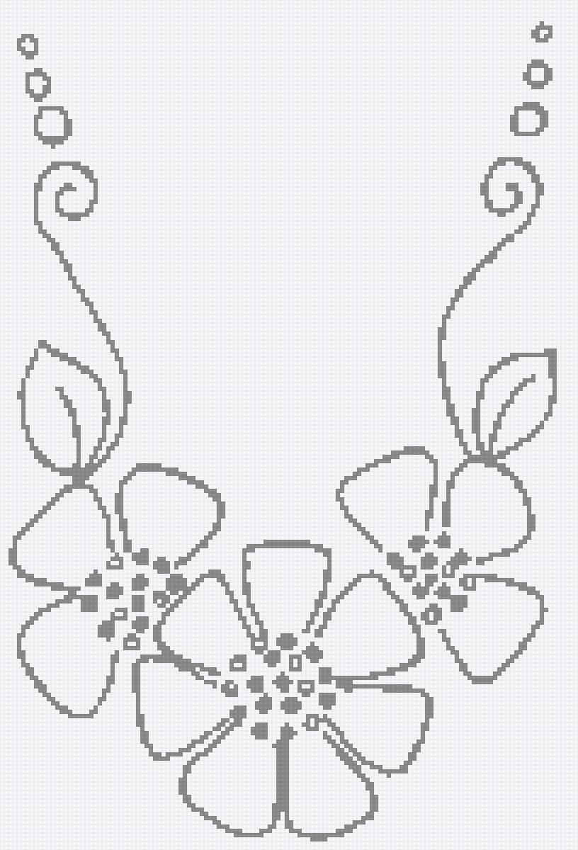 Цветы - монохром - предпросмотр