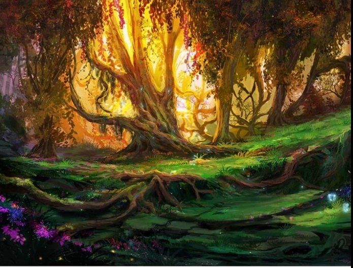 Лес - лес, деревья, фэнтези - оригинал