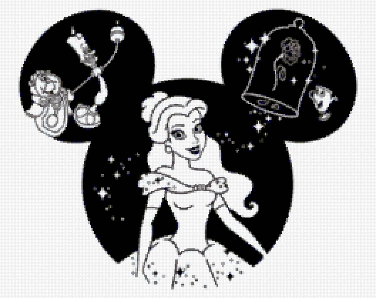 la bella y la bestia original - disney monocolor - предпросмотр