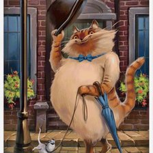 Схема вышивки «Кот джентельмен»