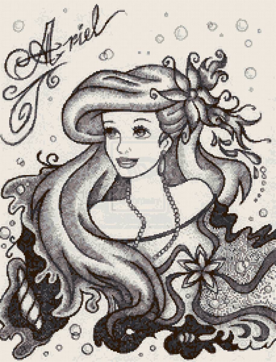 la sirenita ariel - disney monocolor - предпросмотр