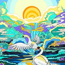 Схема вышивки «лебеди»