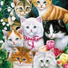 Схема вышивки «Котята»