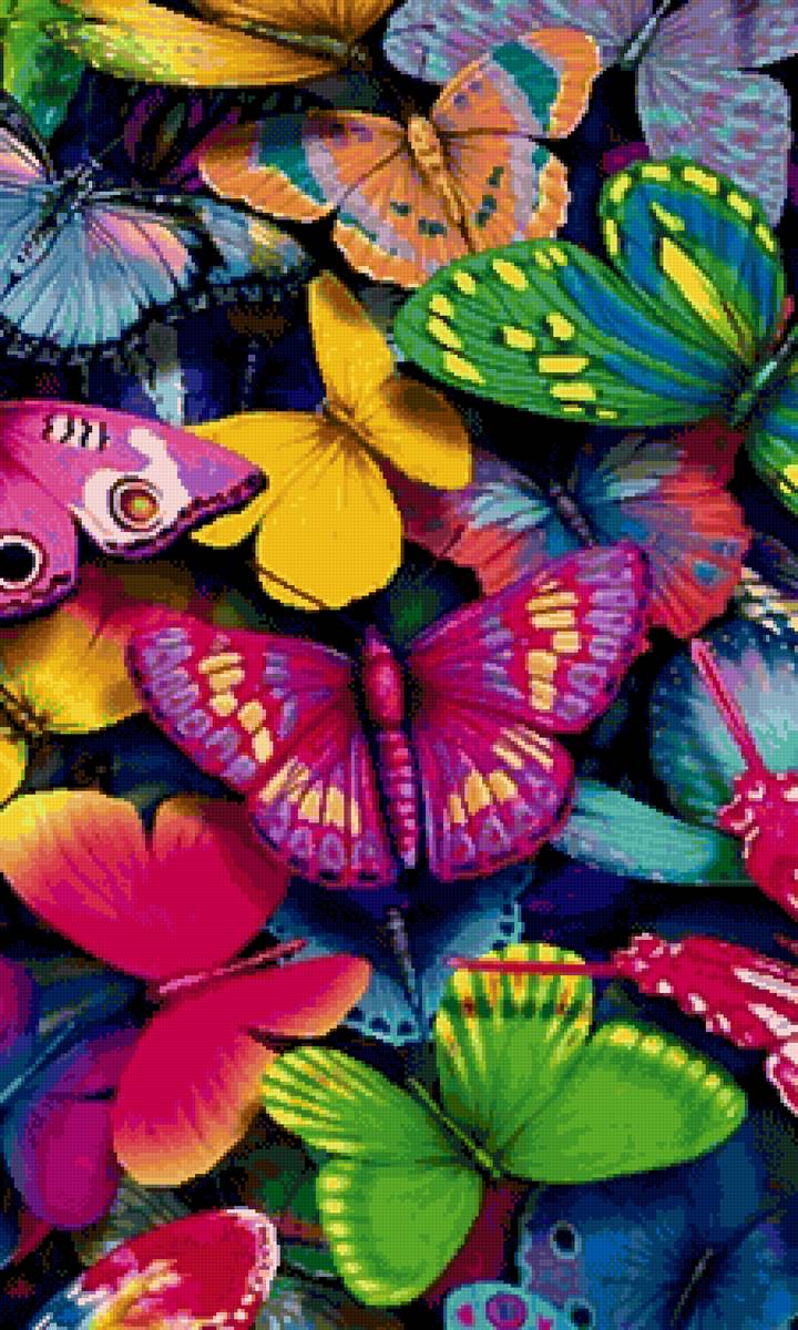 Бабочки 2 - канва можно использовать с 14 и 16 - 18 - предпросмотр