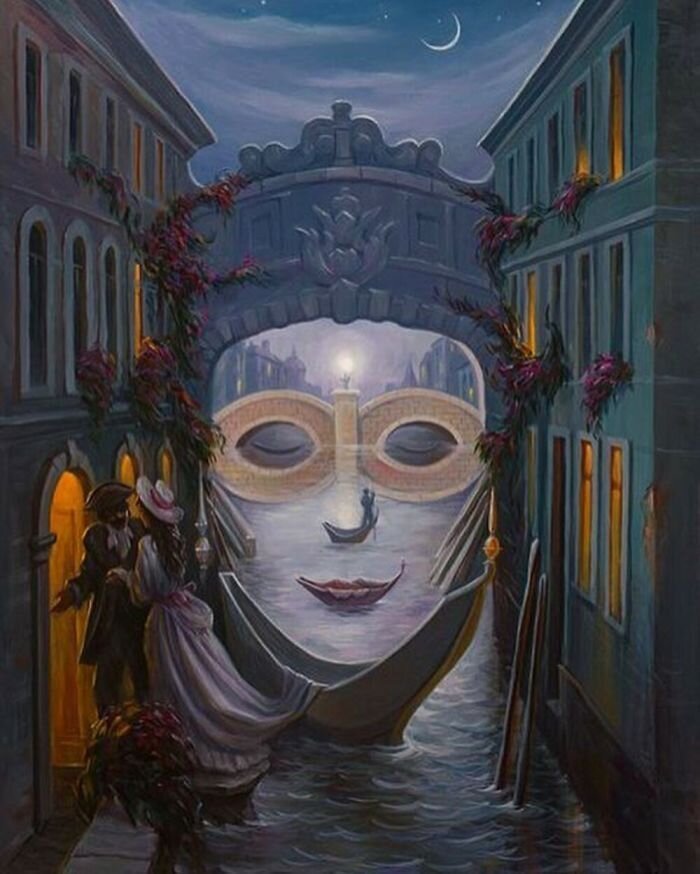 Венеция - шупляк, маска, иллюзия, картина, олег, художник - оригинал