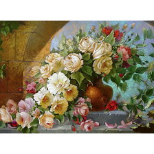 Схема вышивки «Антон Горцевич.Розы в вазе»