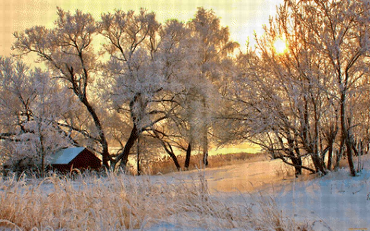 У леса на опушке - лес, зима, снег - предпросмотр