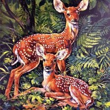 Схема вышивки «Оленята»