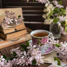 Схема вышивки «Чай в сирени»