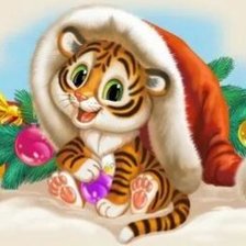 Схема вышивки «Новогодний тигрёнок 3»