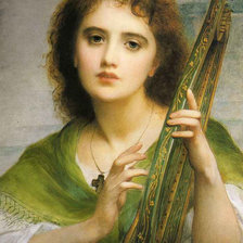 Оригинал схемы вышивки «Леди с лирой» (№2496020)