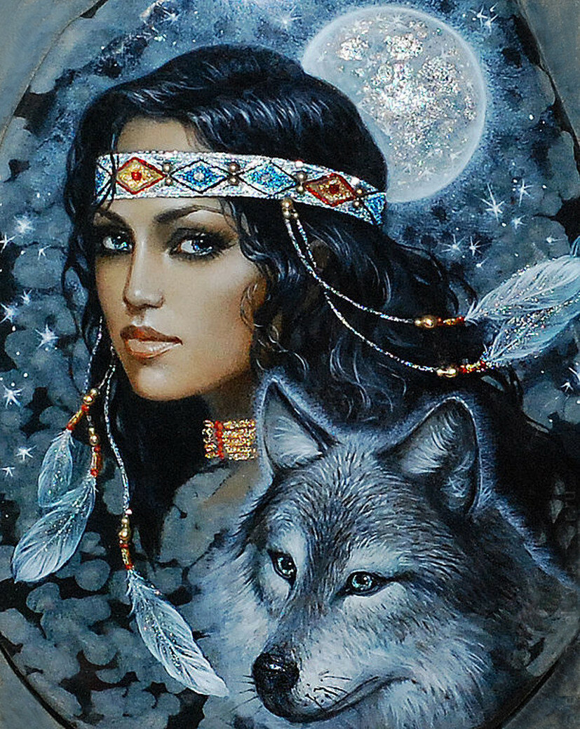 India con Lobos - indios americanos - оригинал