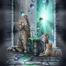 Схема вышивки «магические коты»