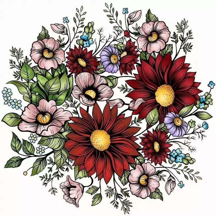 Цветы - рисунок - оригинал