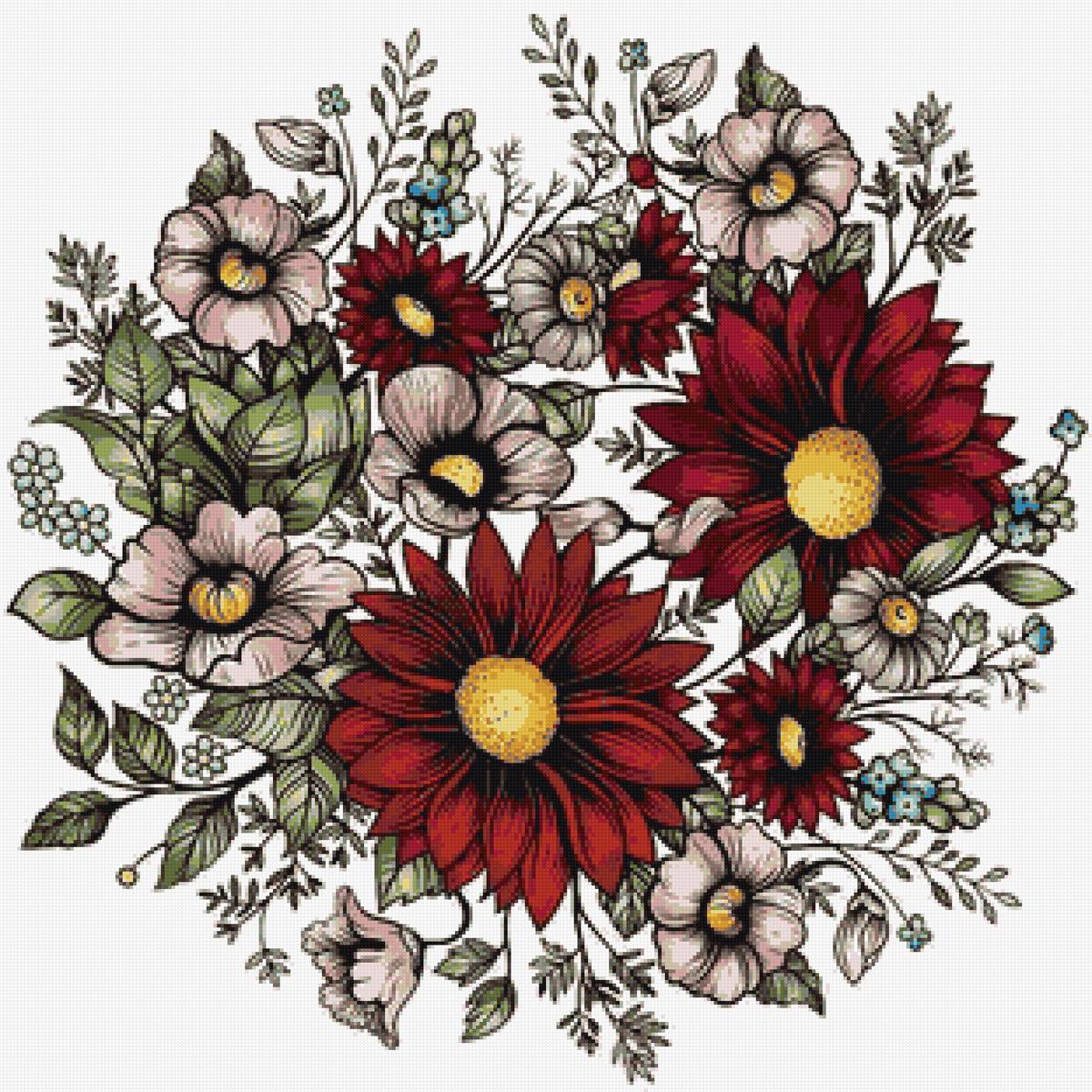 Цветы - рисунок - предпросмотр