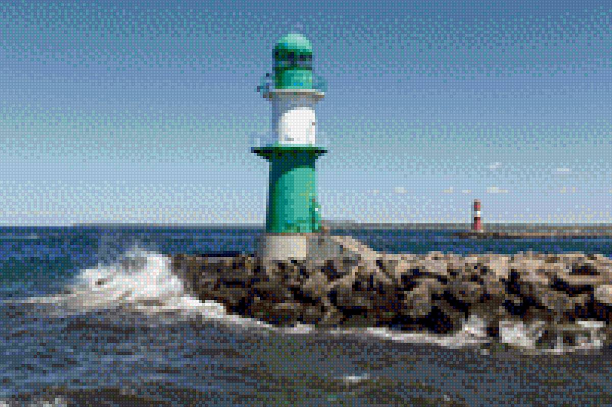 warnemünde - море, маяк - предпросмотр