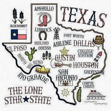 Схема вышивки «Texas map»