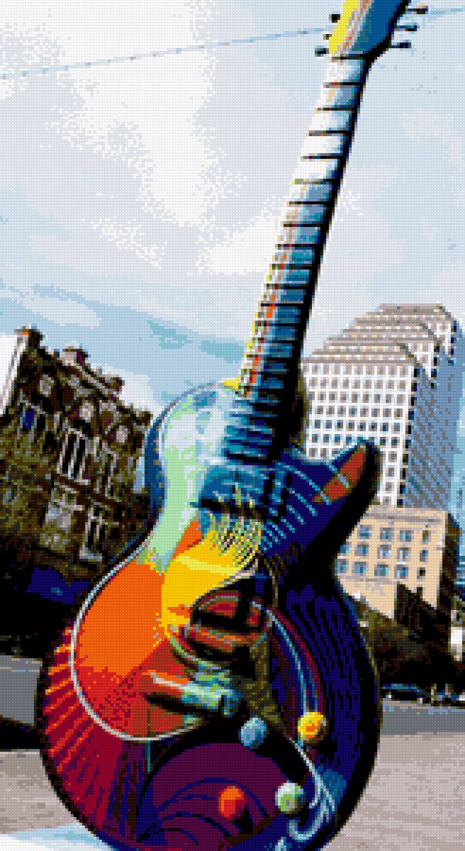 Памятник Гитара в г остин - памятник, остин, город, гитара - предпросмотр