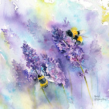 Оригинал схемы вышивки «цветы и пчелы» (№2498036)