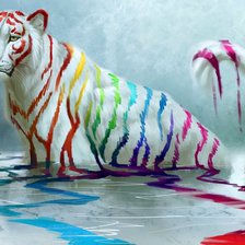 Схема вышивки «Радужный тигр»