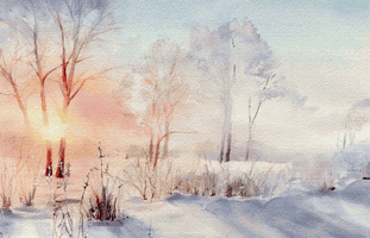 Зимний рассвет - предпросмотр