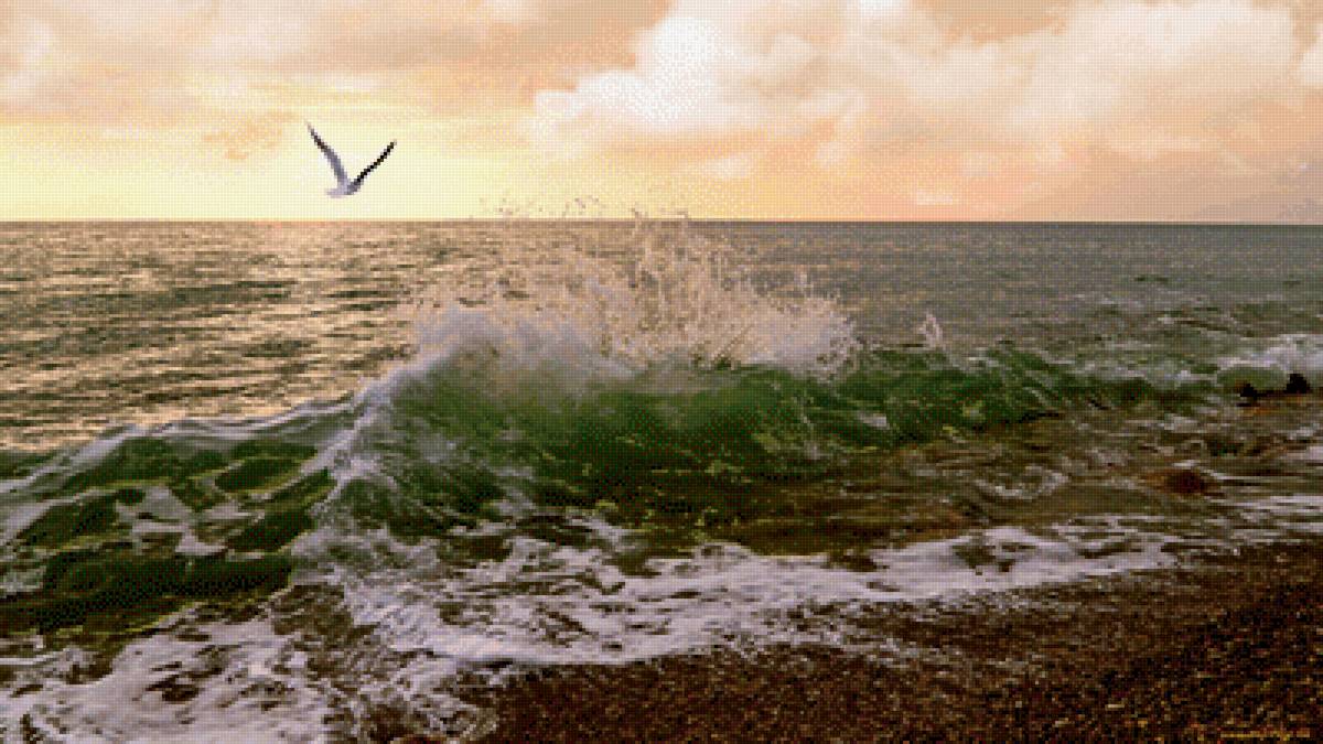 Прибой - прибой, чайка, море - предпросмотр