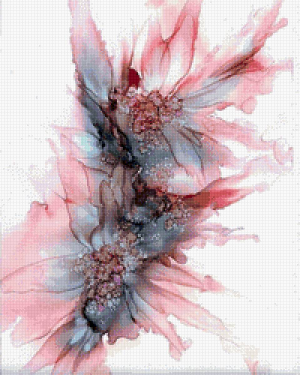 Розовые хризантемы - акварель, цветы - предпросмотр