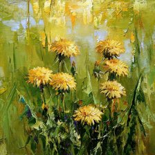 Схема вышивки «желтые одуванчики»