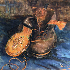 Схема вышивки «Ван Гог  пара ботинок»