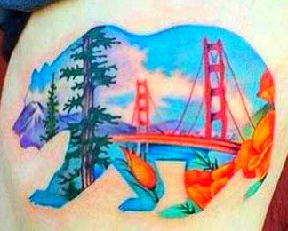 татуировка - медведь, франциско, тату, сан - оригинал