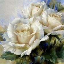 Схема вышивки «Белые розы»