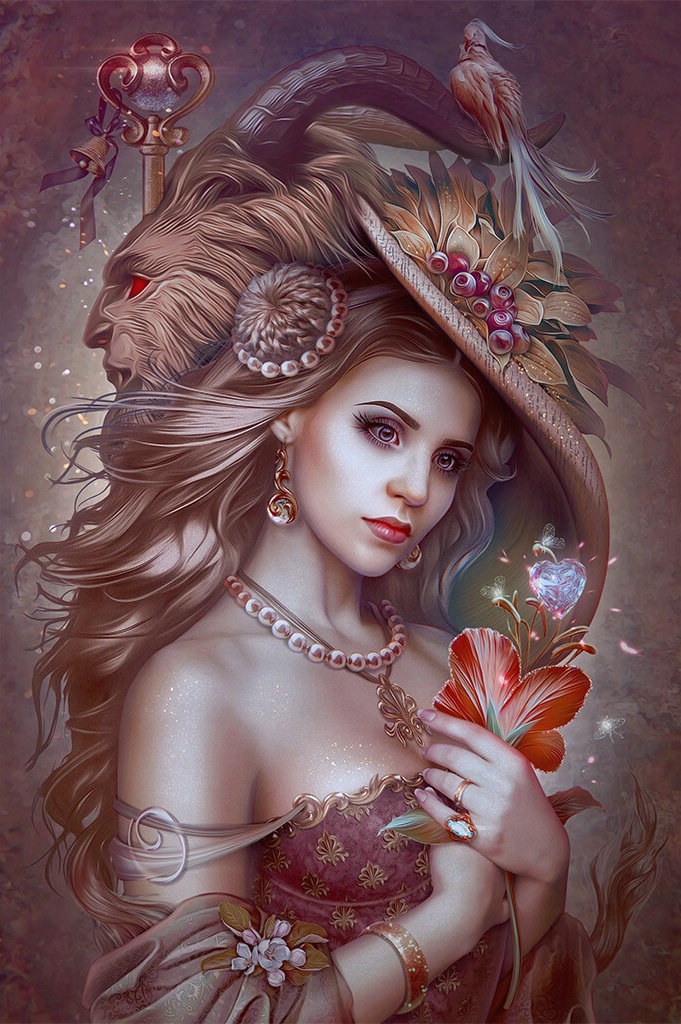 Scarlet Flower - damas y flores - оригинал