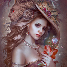 Схема вышивки «Scarlet Flower»