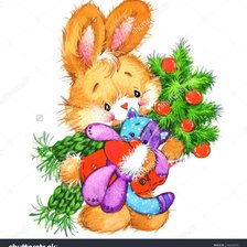 Схема вышивки «Новогодний кролик 2»