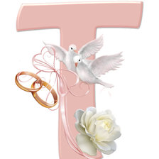 Схема вышивки «wedding letter T»